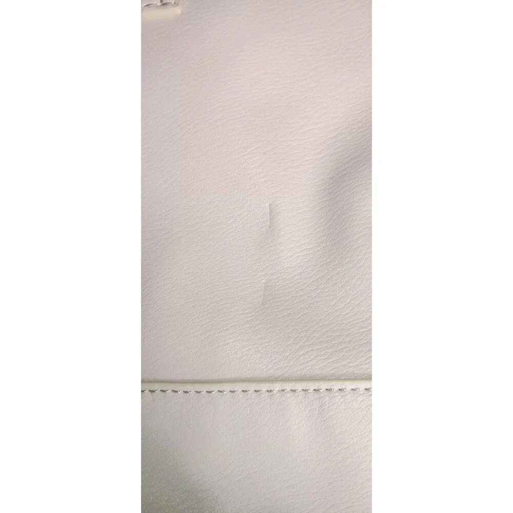 NWT! Elizabeth and James Large Vegan Leather Tote Bag  Cream Ivory Zip Top... - Picture 15 of 16